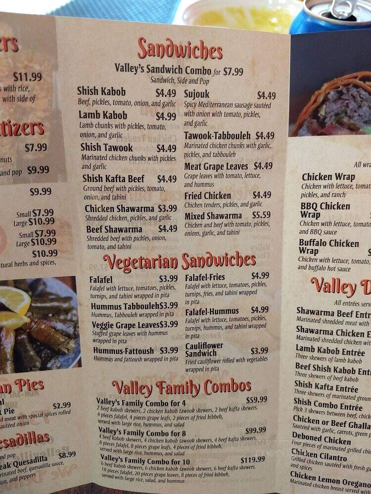 Shawarma Valley - Belleville, MI menu_pic