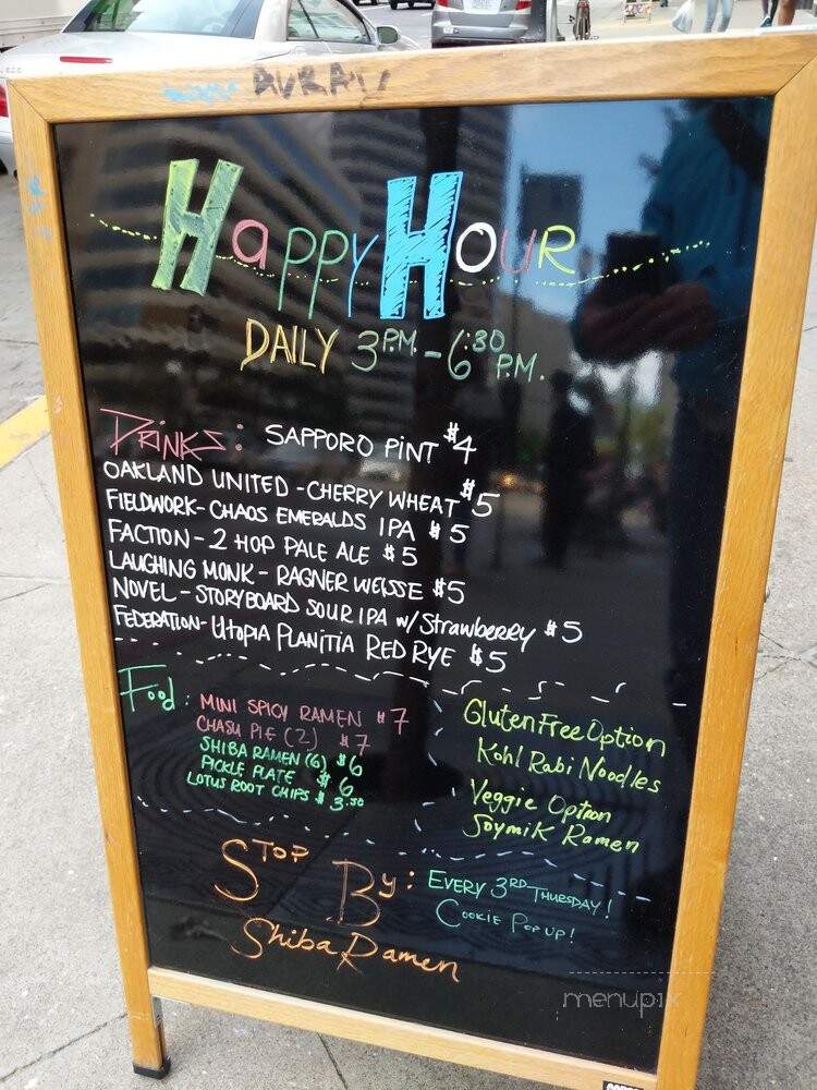 Shiba Ramen - Oakland, CA menu_pic