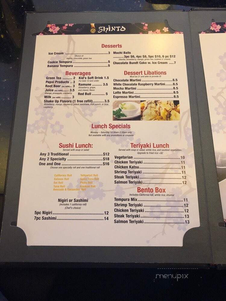 Shinto Sushi at Freedom Commons - Naperville, IL menu_pic