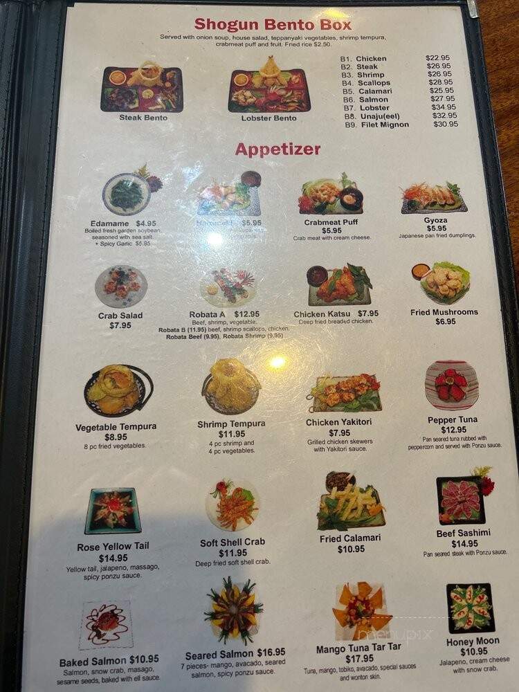 Shogun Japanese Grill & Sushi Bar - Houston, TX menu_pic