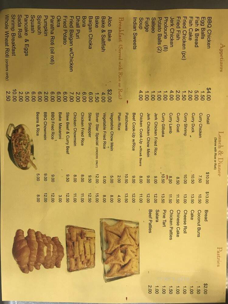 Silver Star Roti Shop - South Ozone Park, NY menu_pic