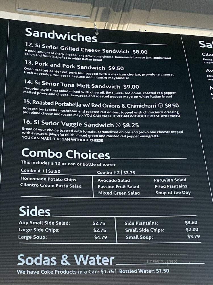 Si Senor Peruvian Sandwiches and More - Columbus, OH menu_pic
