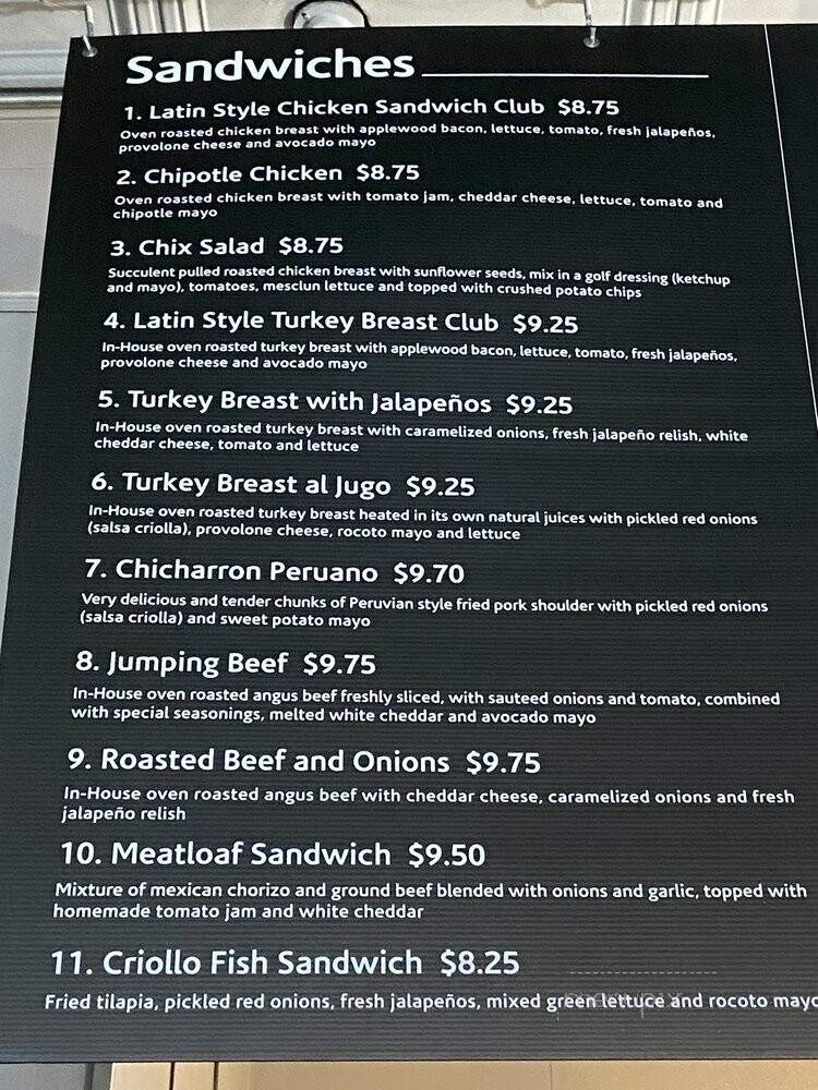 Si Senor Peruvian Sandwiches and More - Columbus, OH menu_pic