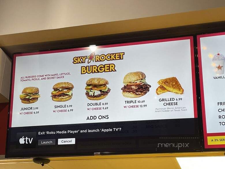 Sky Rocket Burger - Dallas, TX menu_pic
