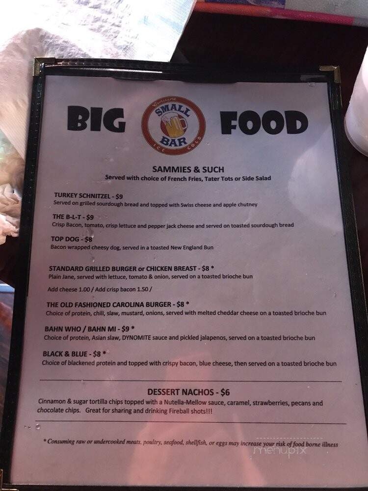Small Bar Fort Mill - Fort Mill, SC menu_pic