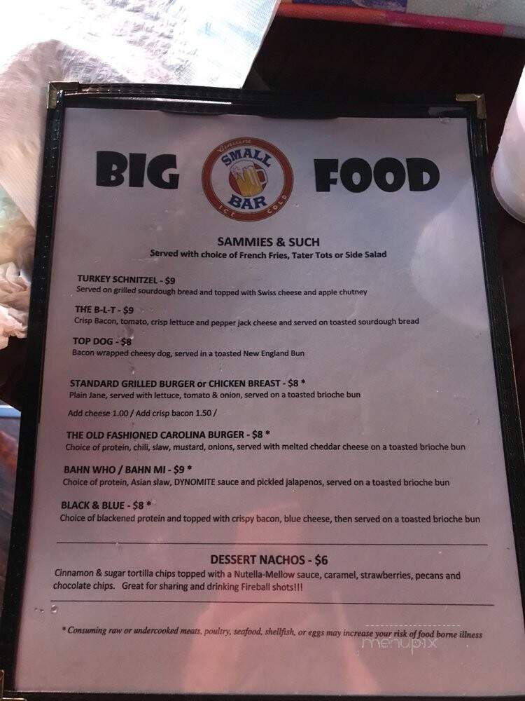Small Bar Fort Mill - Fort Mill, SC menu_pic