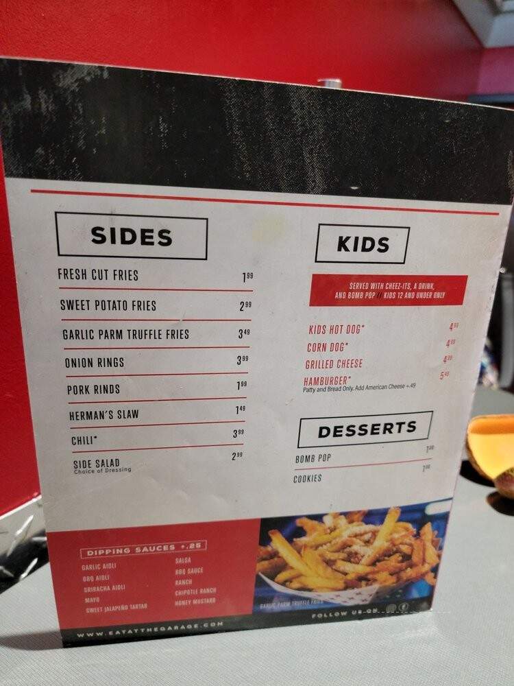 Smitty's Garage Burgers and Beer - Omaha, NE menu_pic