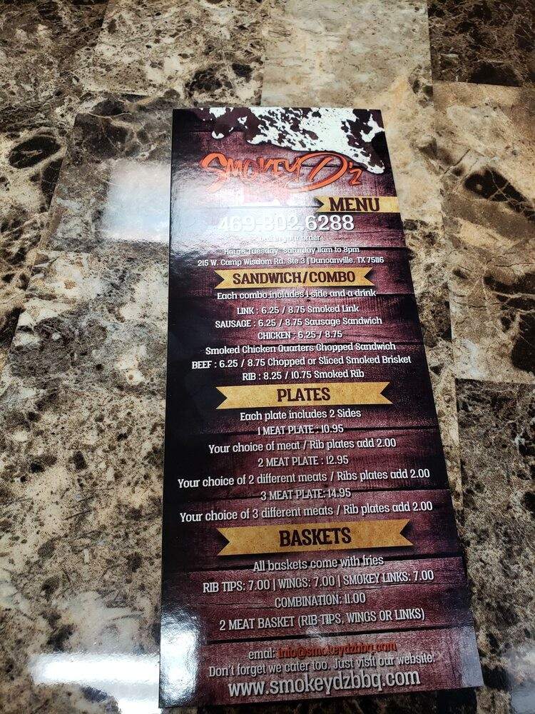 Smokey D'z - Duncanville, TX menu_pic