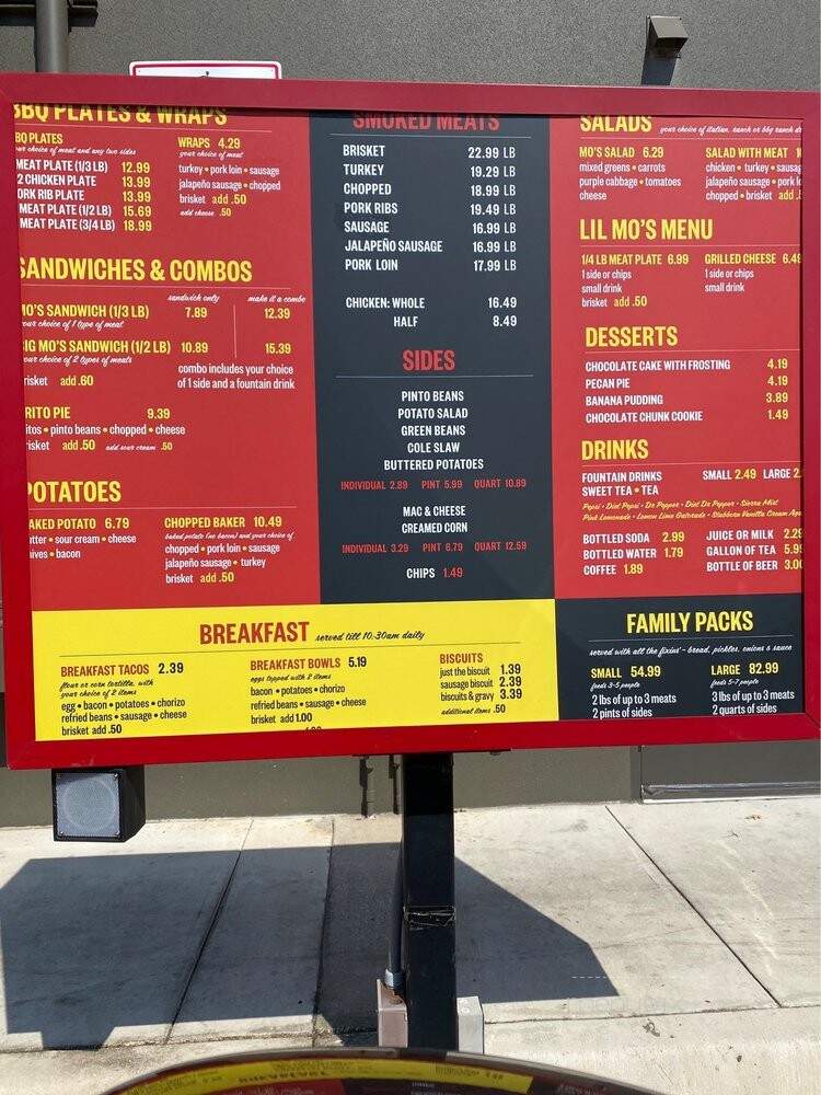 Smokey Mo's BBQ - San Antonio, TX menu_pic