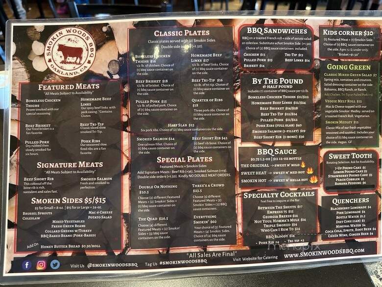 Smokin Woods BBQ - Oakland, CA menu_pic
