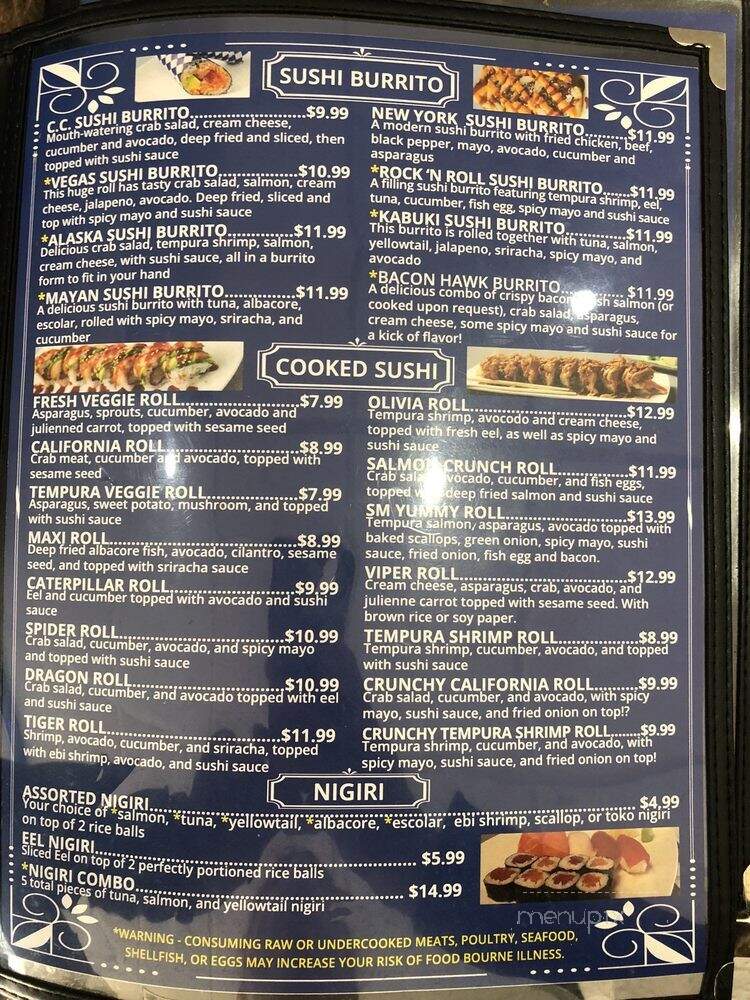SM Sushirrito - Holladay, UT menu_pic