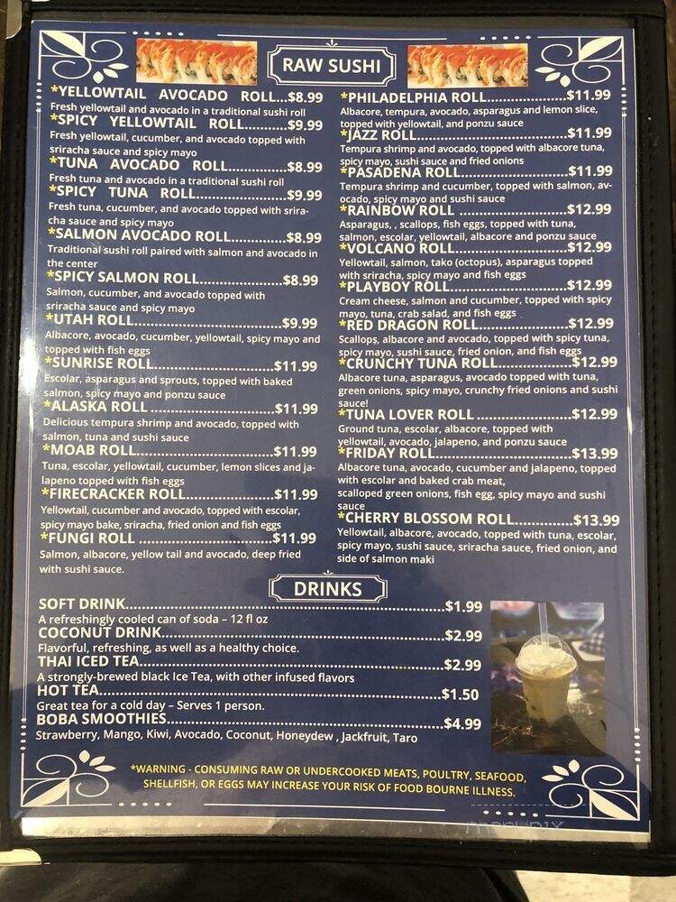 SM Sushirrito - Holladay, UT menu_pic