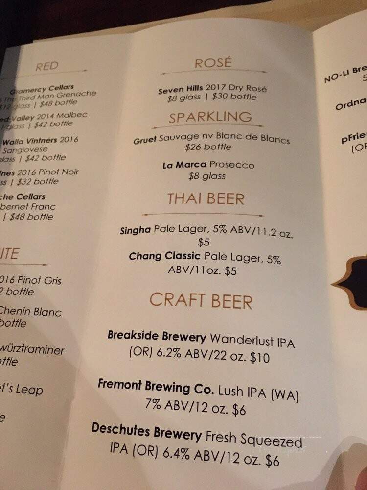 Soi 71: A Thai Noodle House - Walla Walla, WA menu_pic