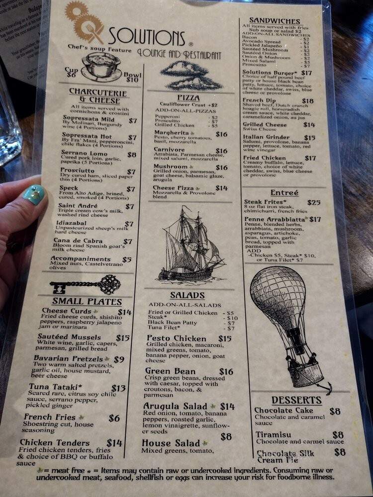Solutions Lounge and Restaurant - Denver, CO menu_pic