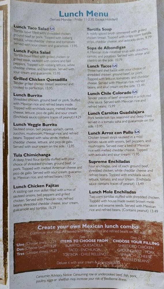 Sombrero's Mexican Restaurant - South Weymouth, MA menu_pic
