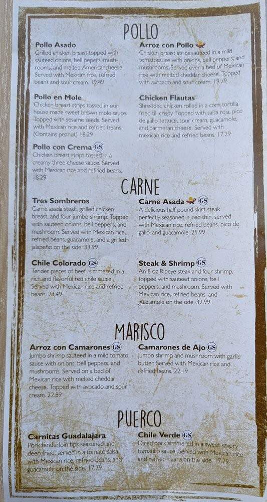 Sombrero's Mexican Restaurant - South Weymouth, MA menu_pic