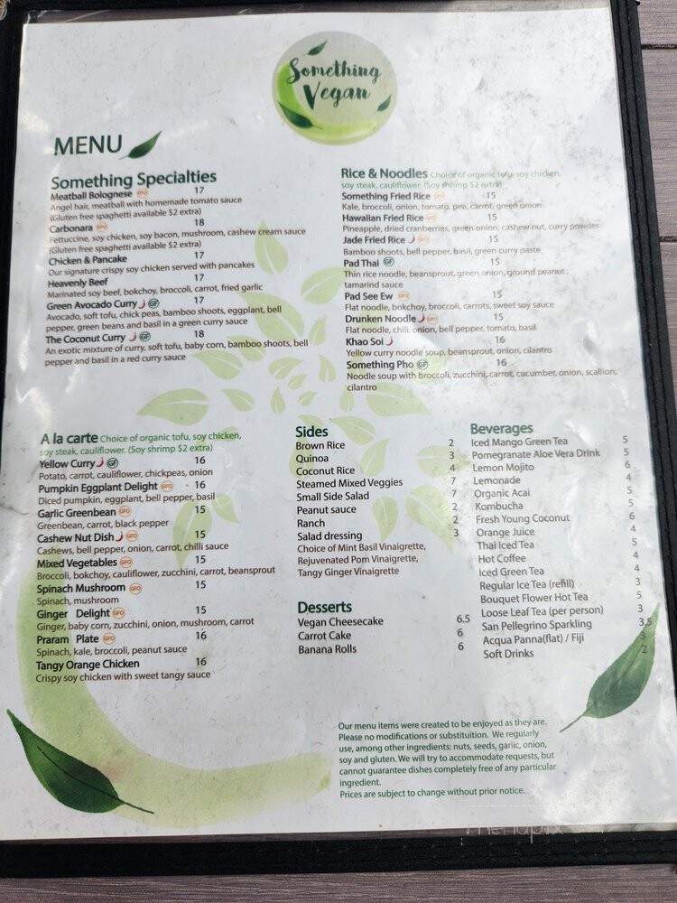 Something Vegan - Toluca Lake, CA menu_pic