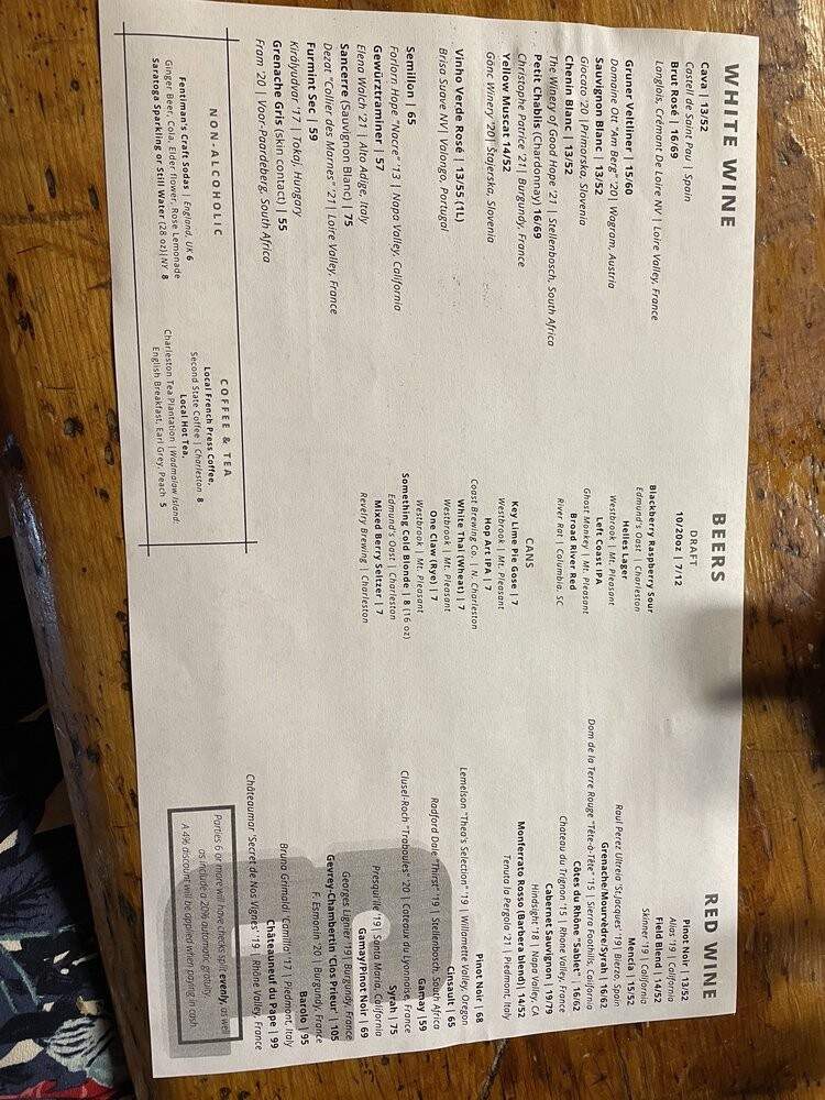 Sorghum & Salt - Charleston, SC menu_pic