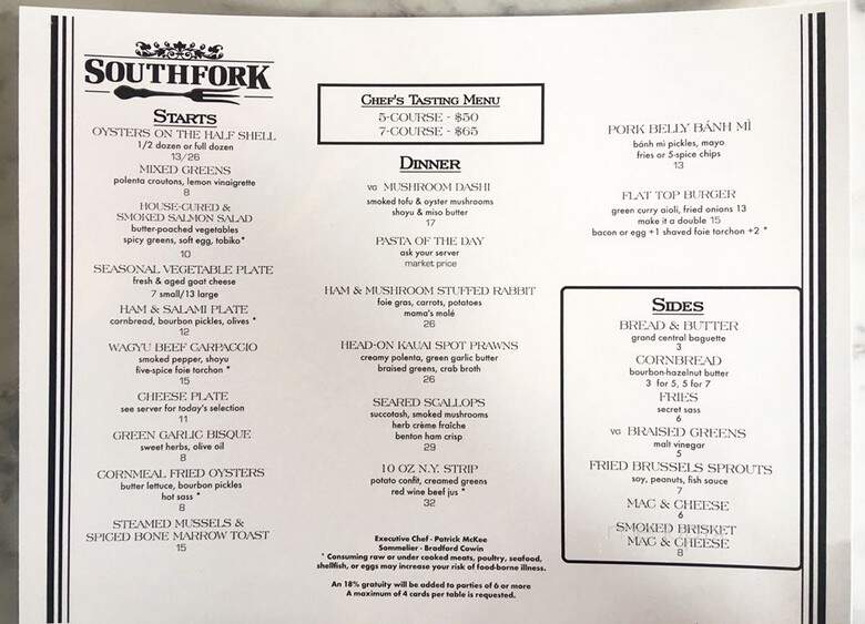 SouthFork - Portland, OR menu_pic