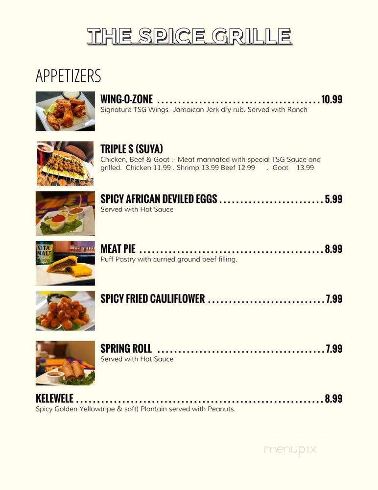 Spice Grille - Moorhead, MN menu_pic