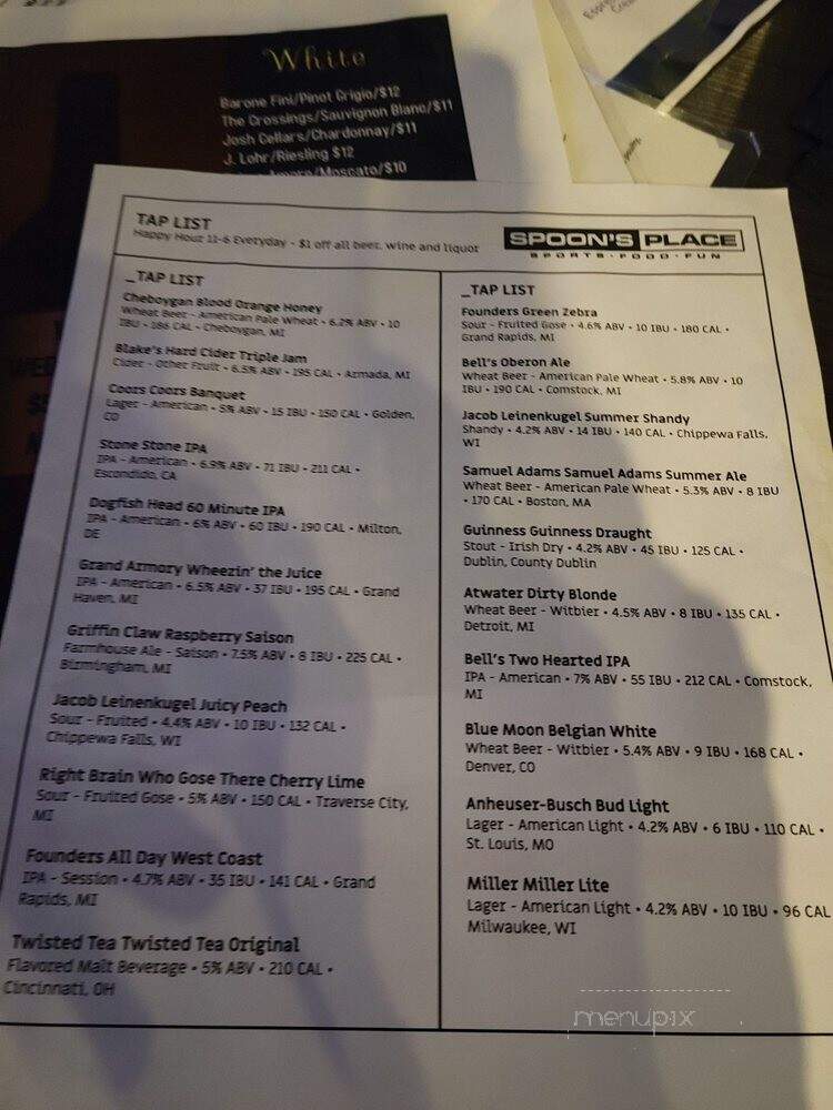 Spoon's Place - Canton, MI menu_pic