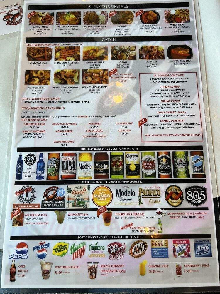Stinkin Crawfish - North Hills, CA menu_pic