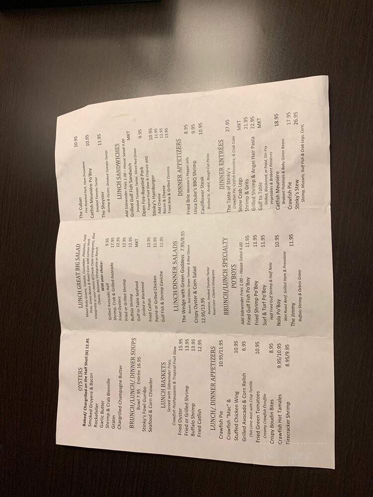 Stinky's Fish Camp Baton Rouge - Baton Rouge, LA menu_pic
