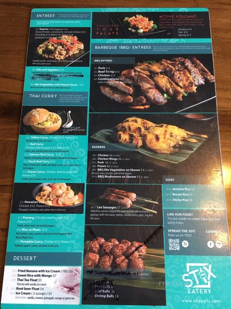 STIX Eatery - Concord, CA menu_pic