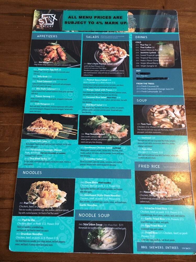 STIX Eatery - Concord, CA menu_pic