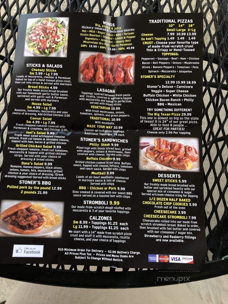 Stoner's Pizza Joint - Jacksonville, FL menu_pic