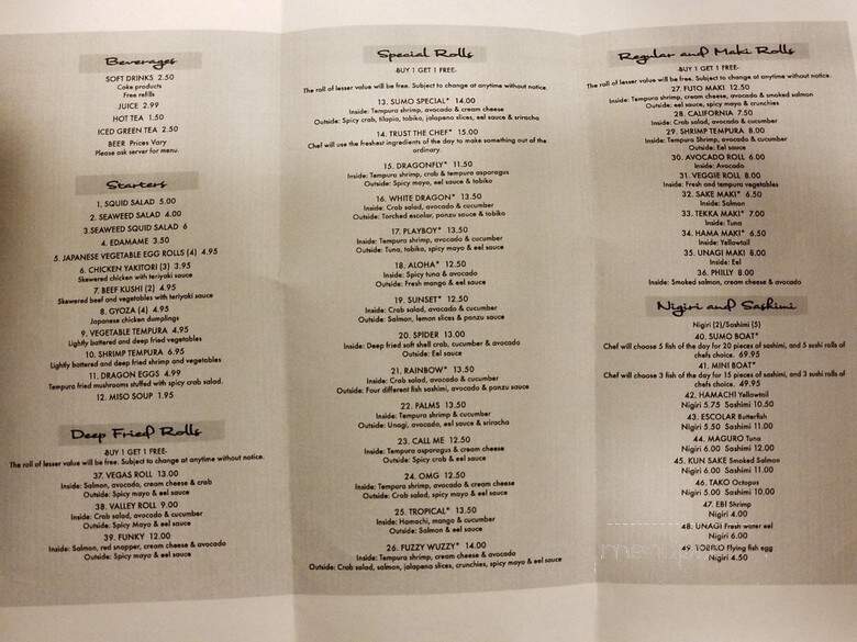 Sumo - West Valley City, UT menu_pic