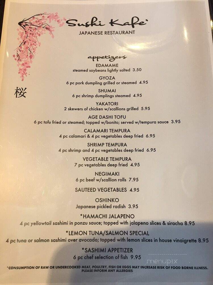 Sushi Kafe - Rochester Hills, MI menu_pic