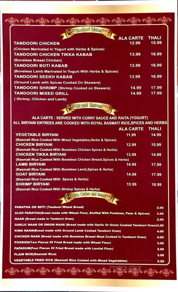 Swagat Indian Cuisine - Woodland, CA menu_pic