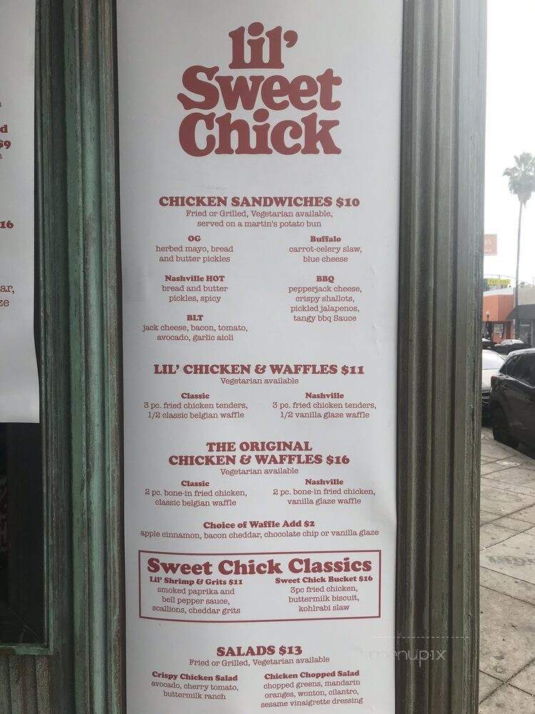 Sweet Chick - Los Angeles, CA menu_pic