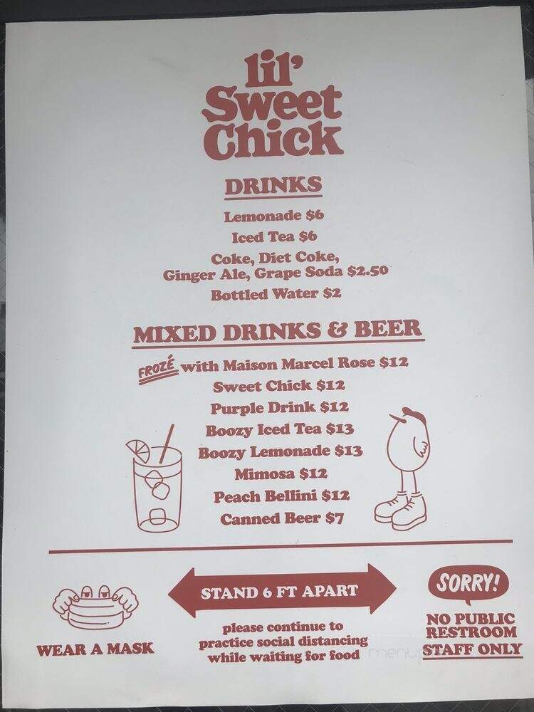 Sweet Chick - Los Angeles, CA menu_pic