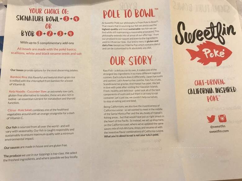 Sweetfin Poke - Los Angeles, CA menu_pic