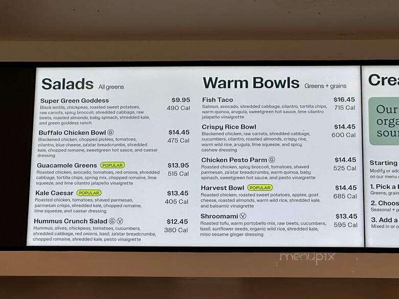 sweetgreen - Marina Del Rey, CA menu_pic