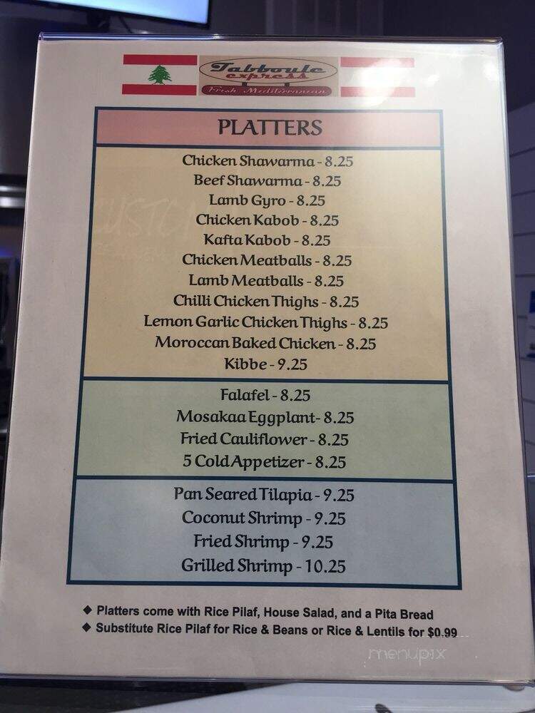 Tabboule Express - Livingston, NJ menu_pic