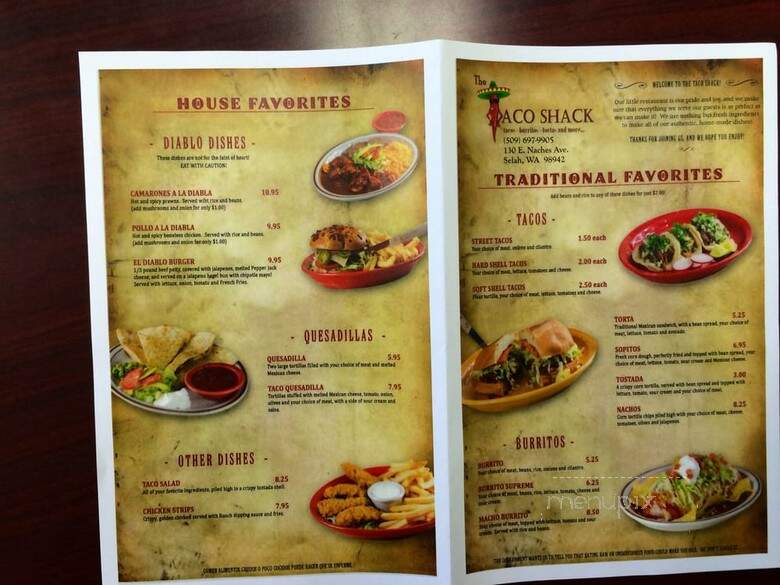 Taco Shack - Selah, WA menu_pic