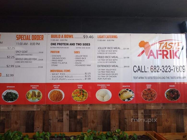 Taste-Afrik - Arlington, TX menu_pic