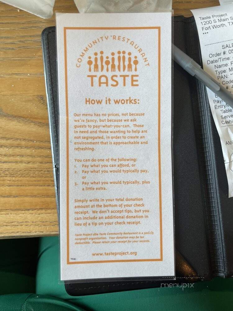 Taste Community Restaurant - Fort Worth, TX menu_pic