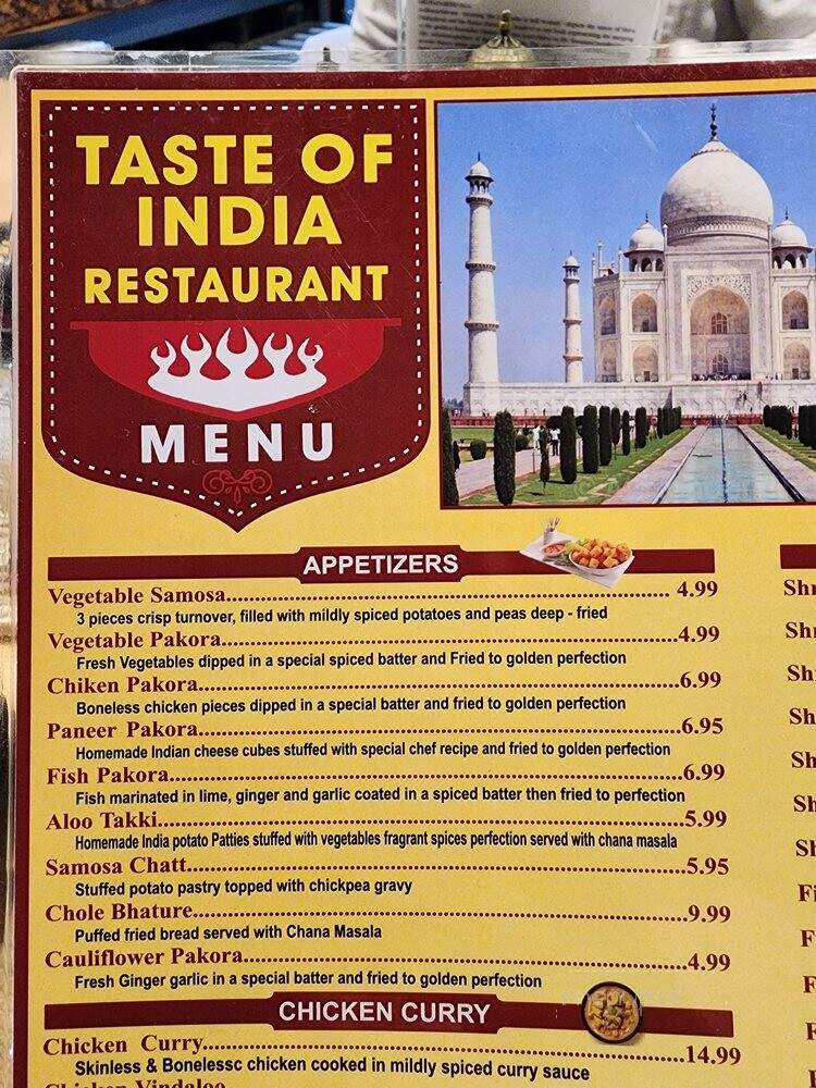 Taste of India - Reno, NV menu_pic