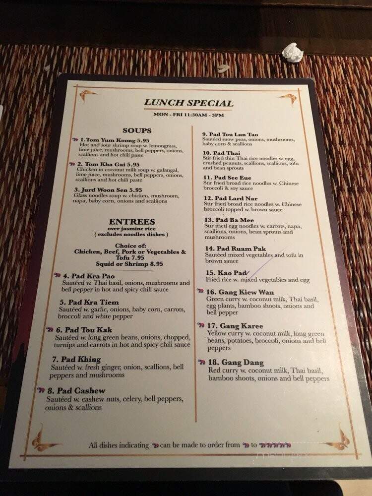 Taste of Thai - Basking Ridge, NJ menu_pic