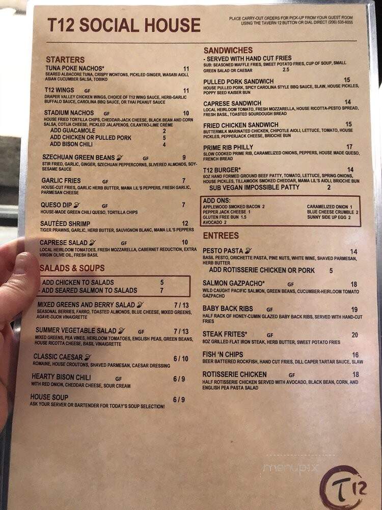 Tavern 12 - Seattle, WA menu_pic