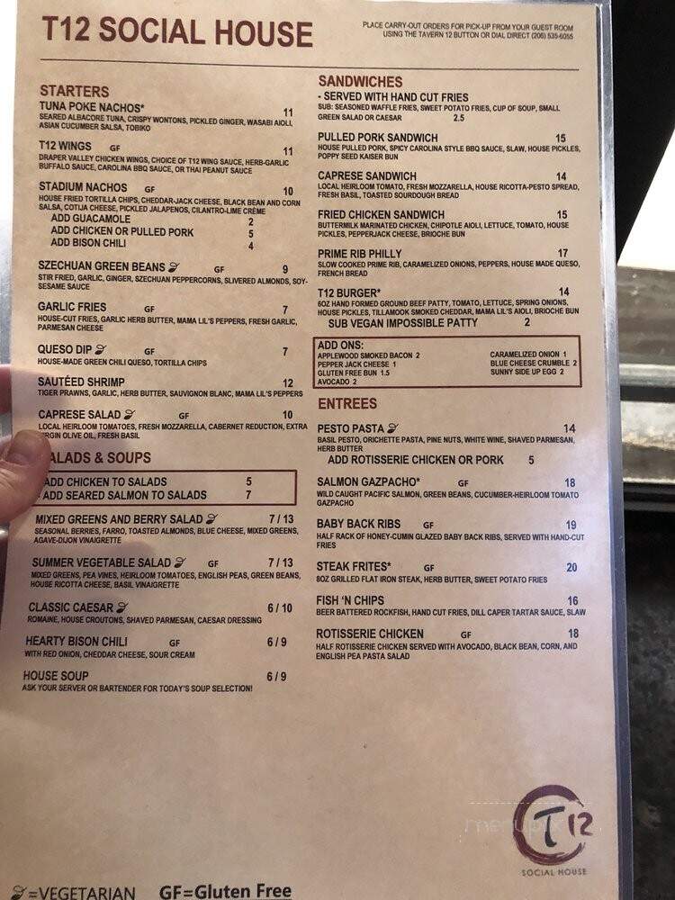 Tavern 12 - Seattle, WA menu_pic