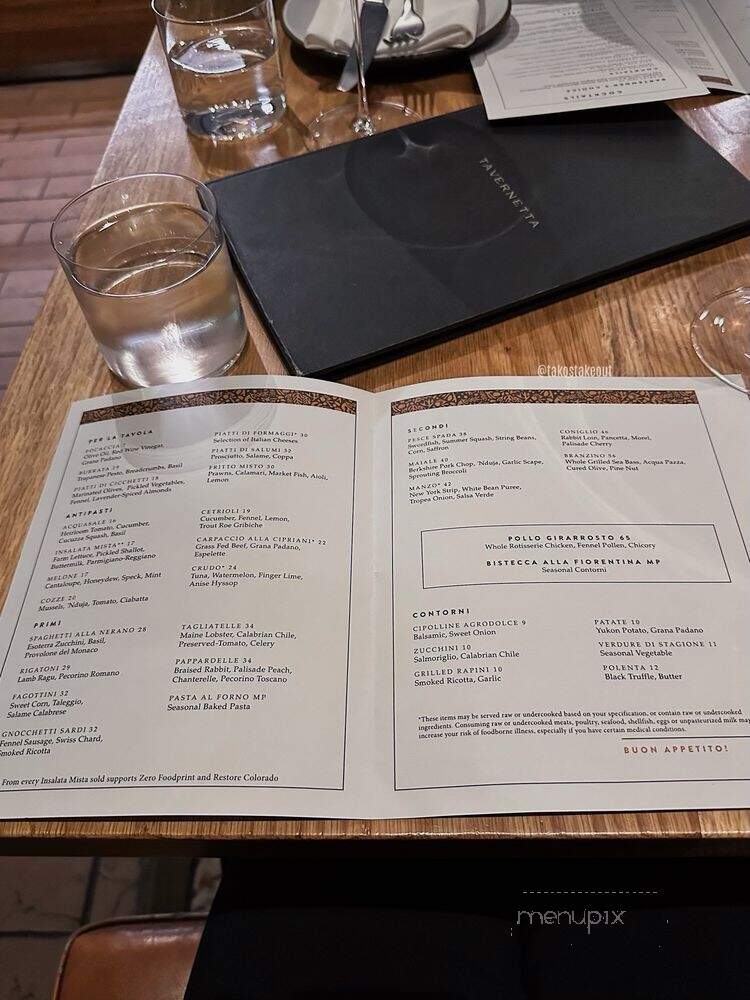 Tavernetta - Denver, CO menu_pic