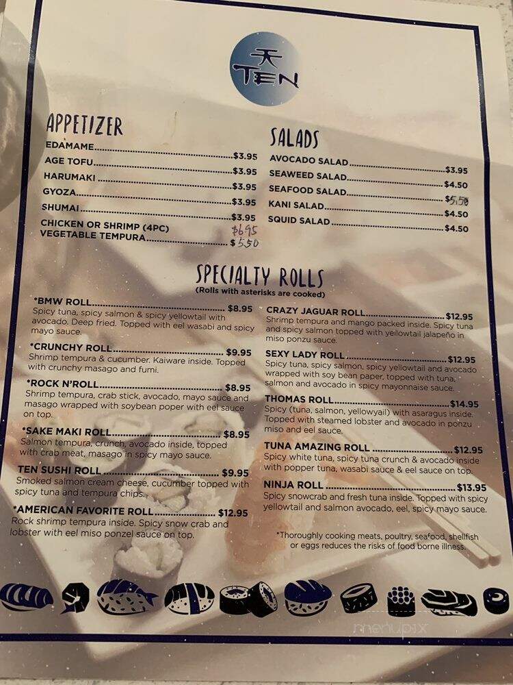 Ten Sushi Japanese Restaurant - Maple Grove, MN menu_pic