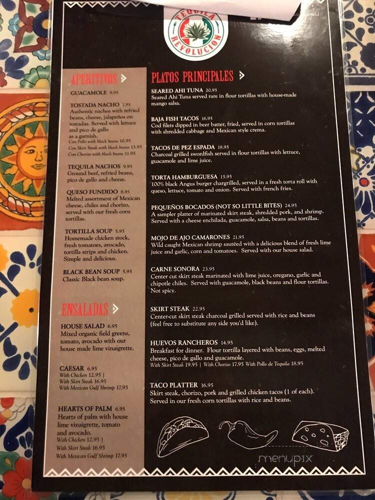 Tequila Revolucion - Fairfield, CT menu_pic