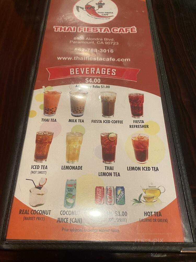 Thai Fiesta Cafe - Paramount, CA menu_pic