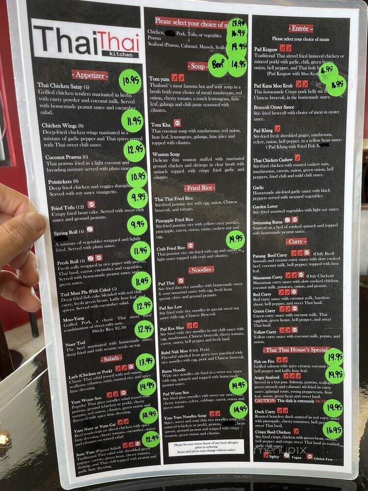 Thai Thai Kitchen - Seattle, WA menu_pic